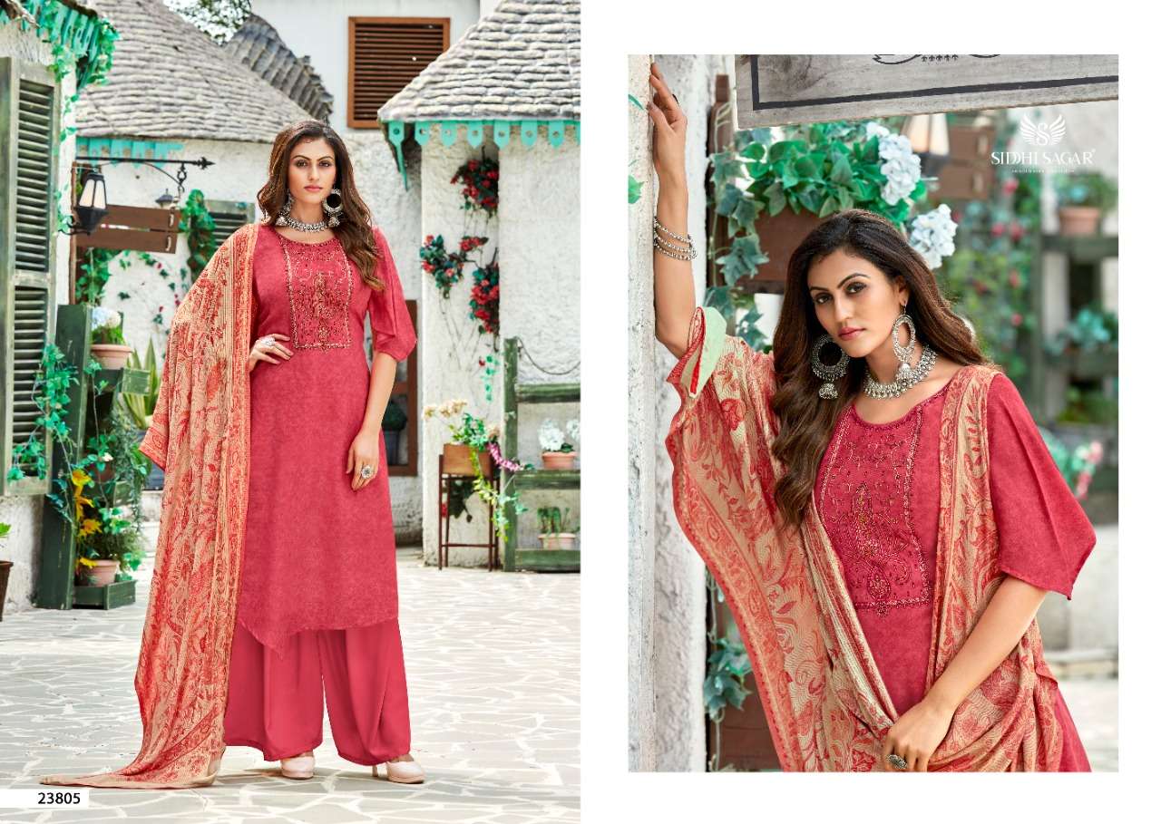 ZAINAB BY SIDDHI SAGAR 23801 TO 23808 SERIES BEAUTIFUL SUITS COLORFUL STYLISH FANCY CASUAL WEAR & ETHNIC WEAR PASHMINA PRINT DRESSES AT WHOLESALE PRICE