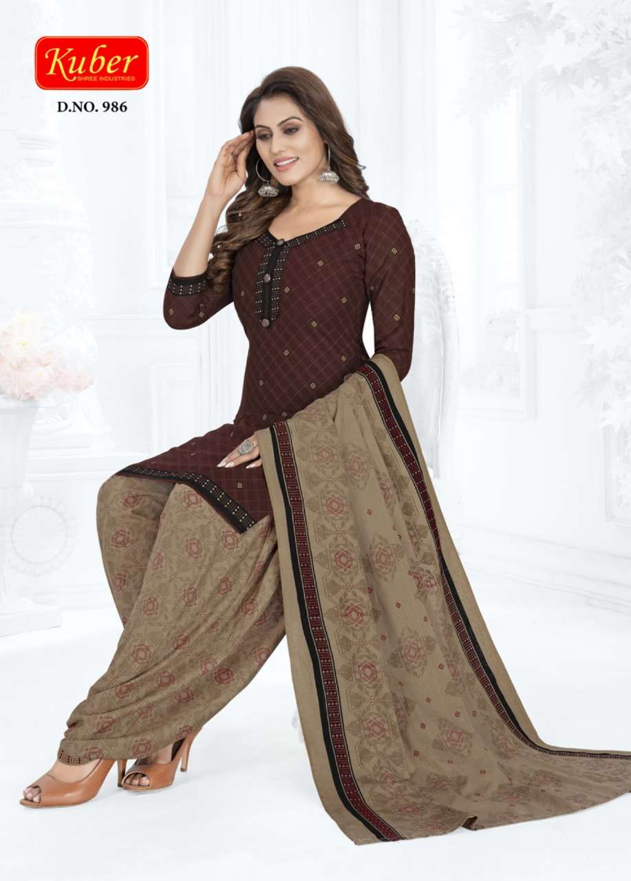 GEET PATIYALA VOL-9 BY KUBER 981 TO 992 SERIES BEAUTIFUL STYLISH SUITS FANCY COLORFUL CASUAL WEAR & ETHNIC WEAR & READY TO WEAR HEAVY COTTON PRINTED DRESSES AT WHOLESALE PRICE