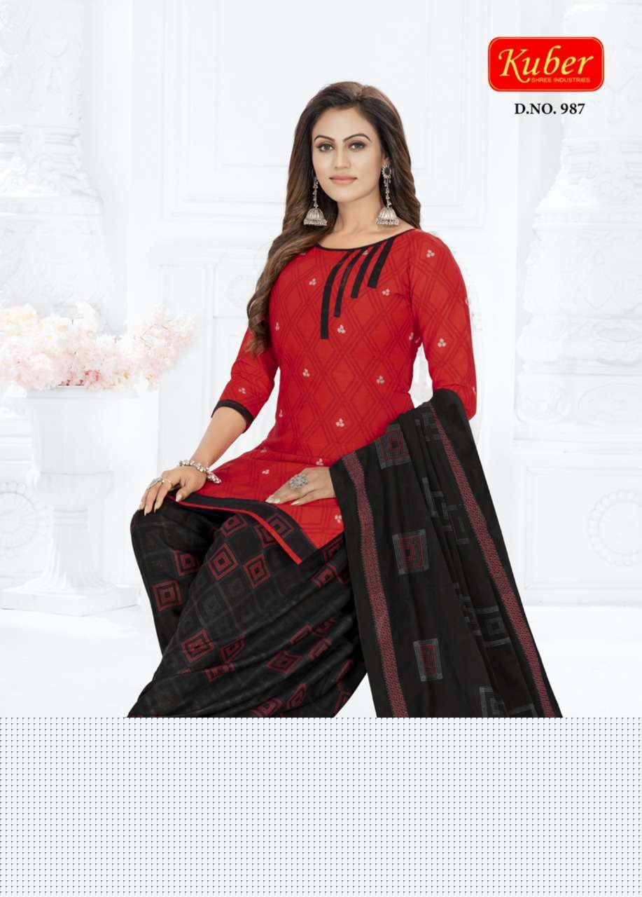 GEET PATIYALA VOL-9 BY KUBER 981 TO 992 SERIES BEAUTIFUL STYLISH SUITS FANCY COLORFUL CASUAL WEAR & ETHNIC WEAR & READY TO WEAR HEAVY COTTON PRINTED DRESSES AT WHOLESALE PRICE