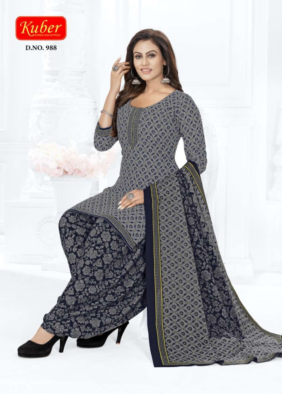 GEET PATIYALA VOL-9 BY KUBER 981 TO 992 SERIES BEAUTIFUL STYLISH SUITS FANCY COLORFUL CASUAL WEAR & ETHNIC WEAR & READY TO WEAR HEAVY COTTON PRINTED DRESSES AT WHOLESALE PRICE