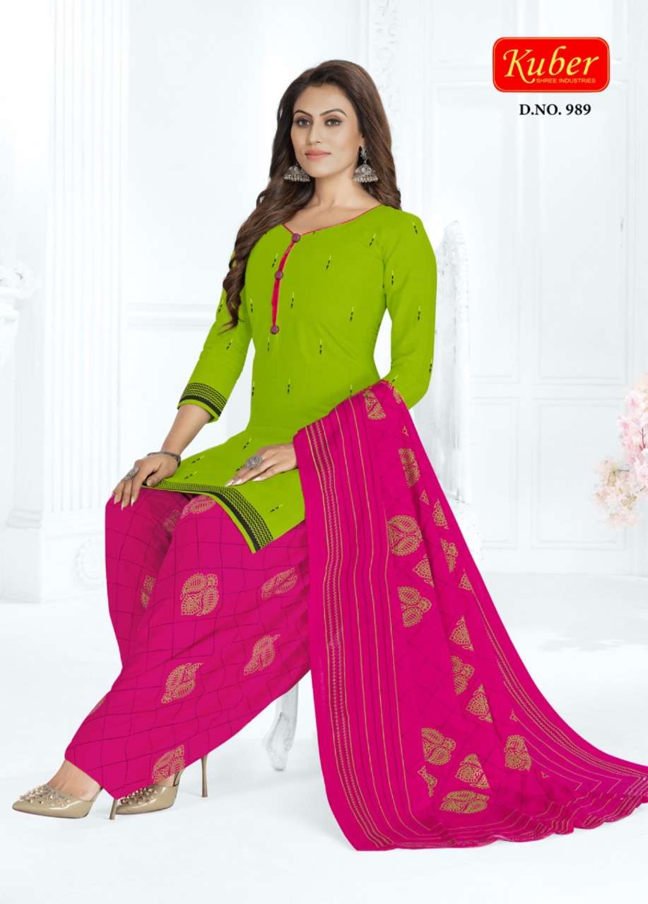 GEET PATIYALA VOL-9 BY KUBER 981 TO 992 SERIES BEAUTIFUL STYLISH SUITS FANCY COLORFUL CASUAL WEAR & ETHNIC WEAR & READY TO WEAR HEAVY COTTON PRINTED DRESSES AT WHOLESALE PRICE