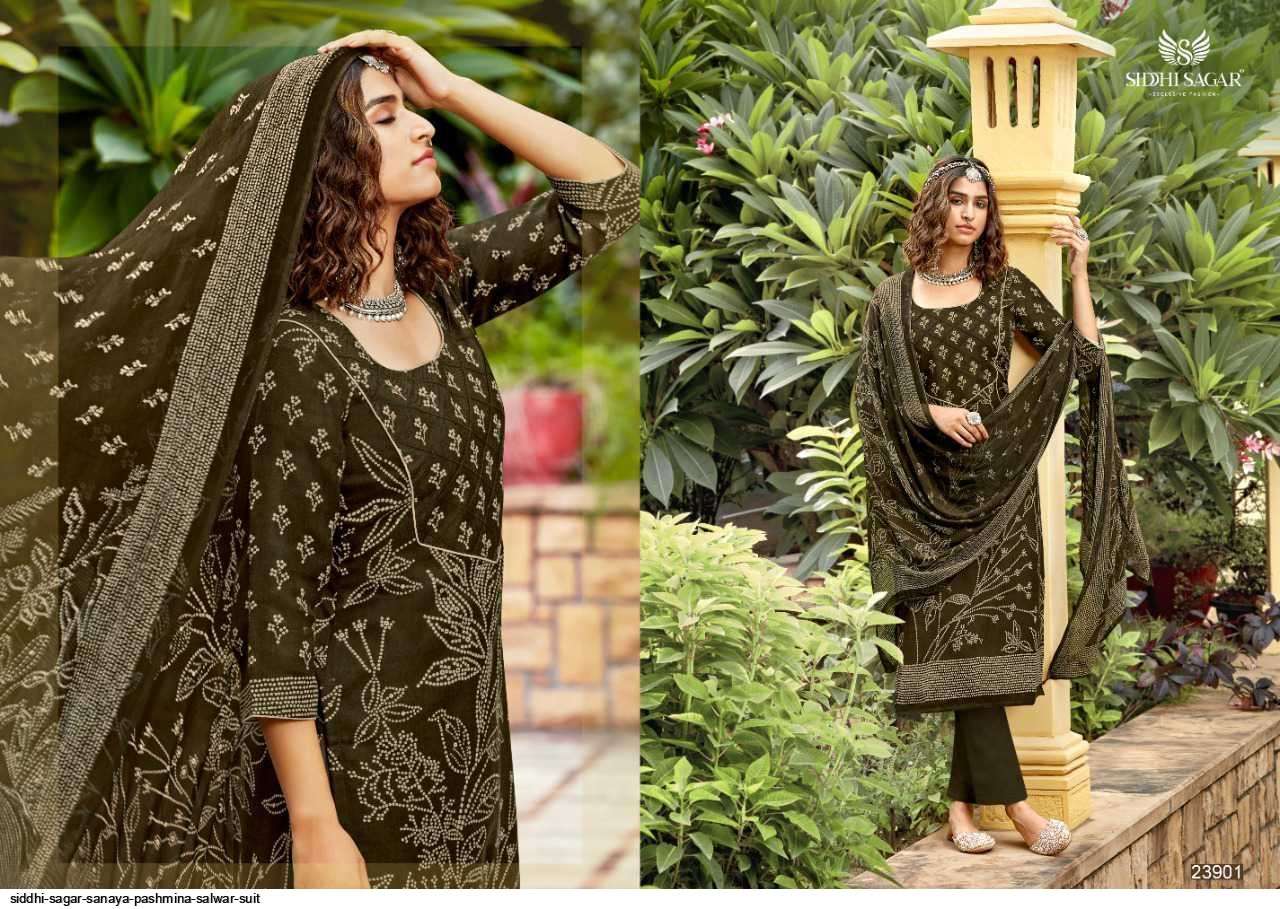 SANAYA BY SIDDHI SAGAR 23901 TO 23908 SERIES BEAUTIFUL SUITS COLORFUL STYLISH FANCY CASUAL WEAR & ETHNIC WEAR PURE PASHMINA DIGITAL PRINT DRESSES AT WHOLESALE PRICE