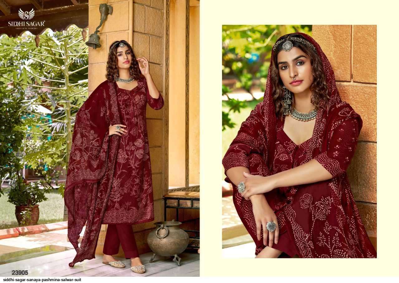 SANAYA BY SIDDHI SAGAR 23901 TO 23908 SERIES BEAUTIFUL SUITS COLORFUL STYLISH FANCY CASUAL WEAR & ETHNIC WEAR PURE PASHMINA DIGITAL PRINT DRESSES AT WHOLESALE PRICE