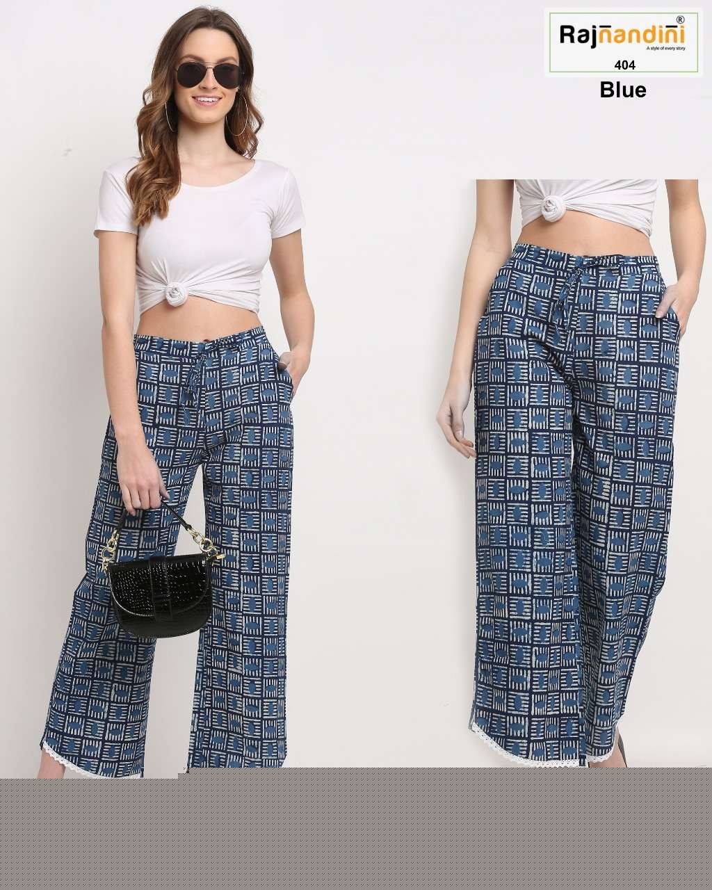 PLAZZO VOL-2 BY RAJNANDINI STYLISH FANCY BEAUTIFUL COLORFUL CASUAL WEAR & ETHNIC WEAR PURE COTTON PANTS AT WHOLESALE PRICE