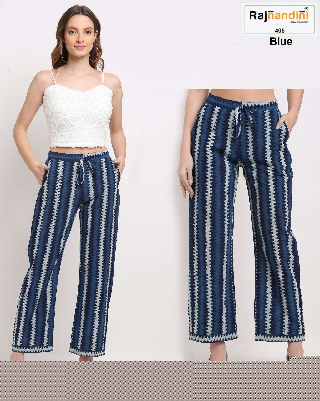 PLAZZO VOL-2 BY RAJNANDINI STYLISH FANCY BEAUTIFUL COLORFUL CASUAL WEAR & ETHNIC WEAR PURE COTTON PANTS AT WHOLESALE PRICE