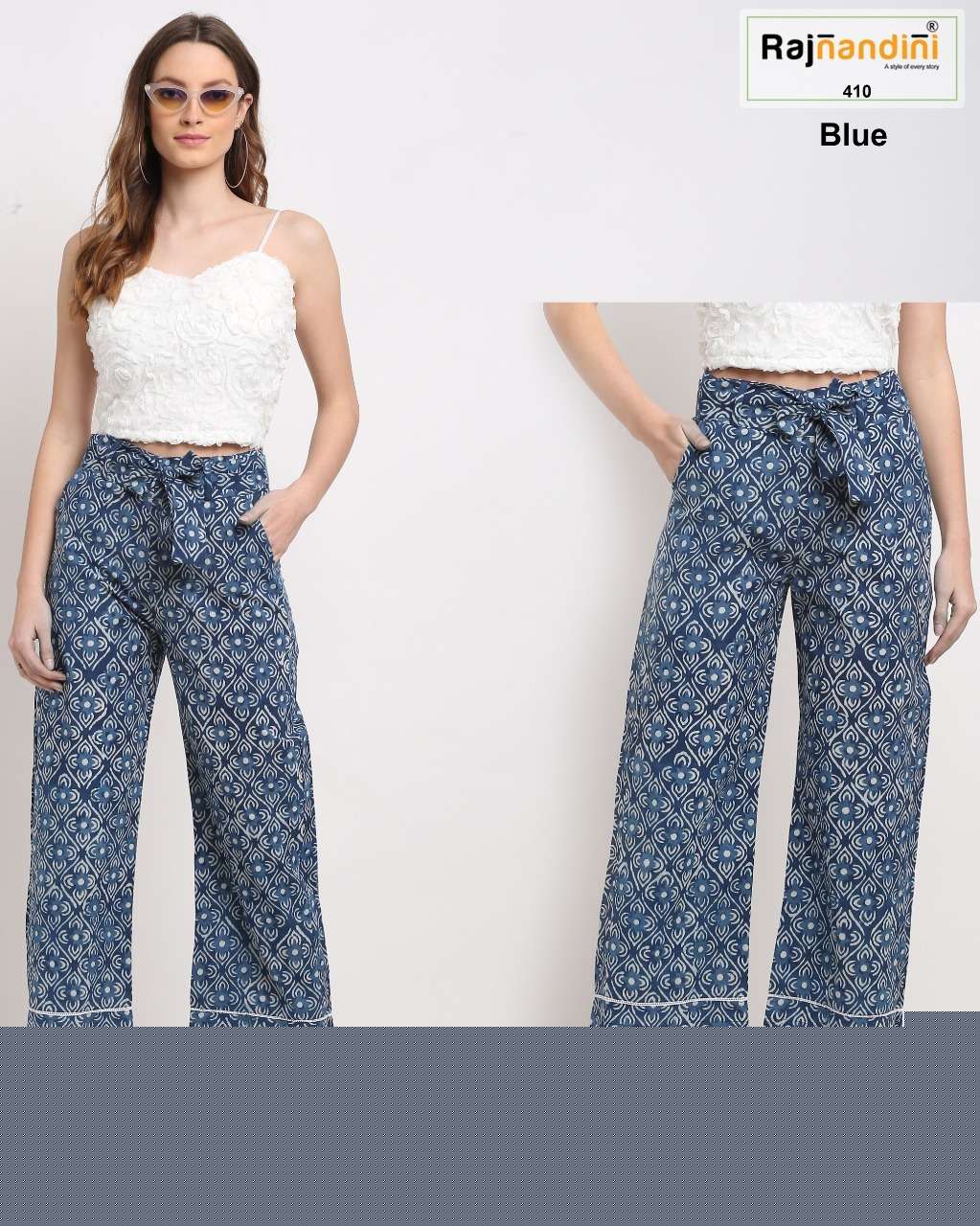 PLAZZO VOL-2 BY RAJNANDINI STYLISH FANCY BEAUTIFUL COLORFUL CASUAL WEAR & ETHNIC WEAR PURE COTTON PANTS AT WHOLESALE PRICE