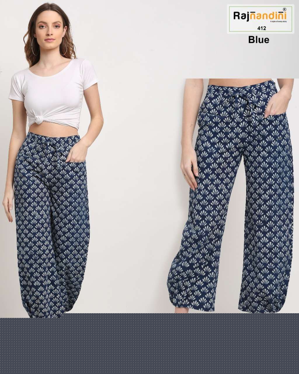 PLAZZO VOL-2 BY RAJNANDINI STYLISH FANCY BEAUTIFUL COLORFUL CASUAL WEAR & ETHNIC WEAR PURE COTTON PANTS AT WHOLESALE PRICE