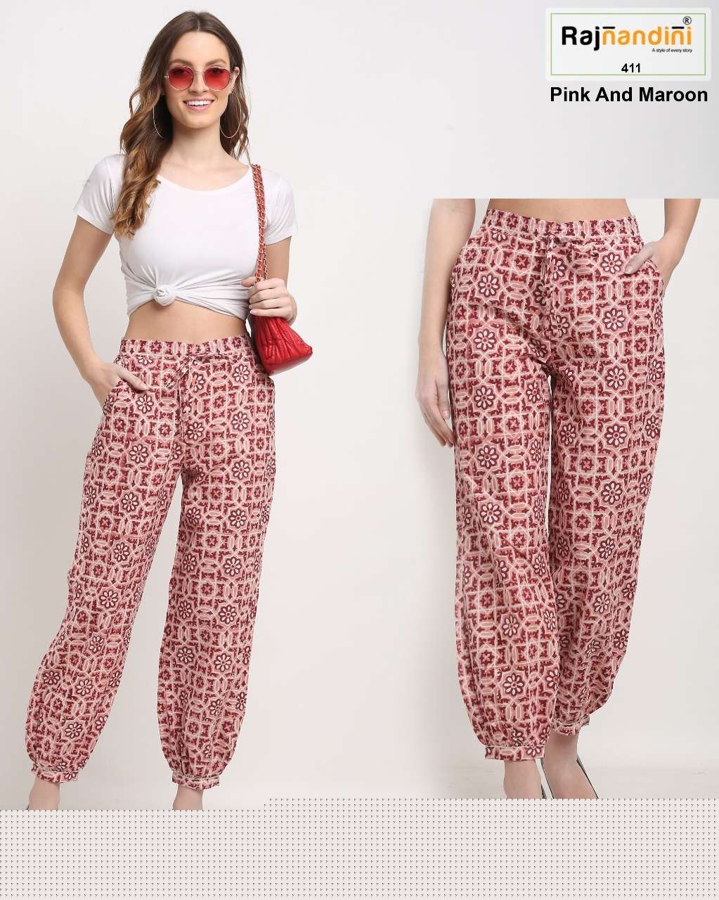 PLAZZO VOL-1 BY RAJNANDINI STYLISH FANCY BEAUTIFUL COLORFUL CASUAL WEAR & ETHNIC WEAR PURE COTTON PANTS AT WHOLESALE PRICE