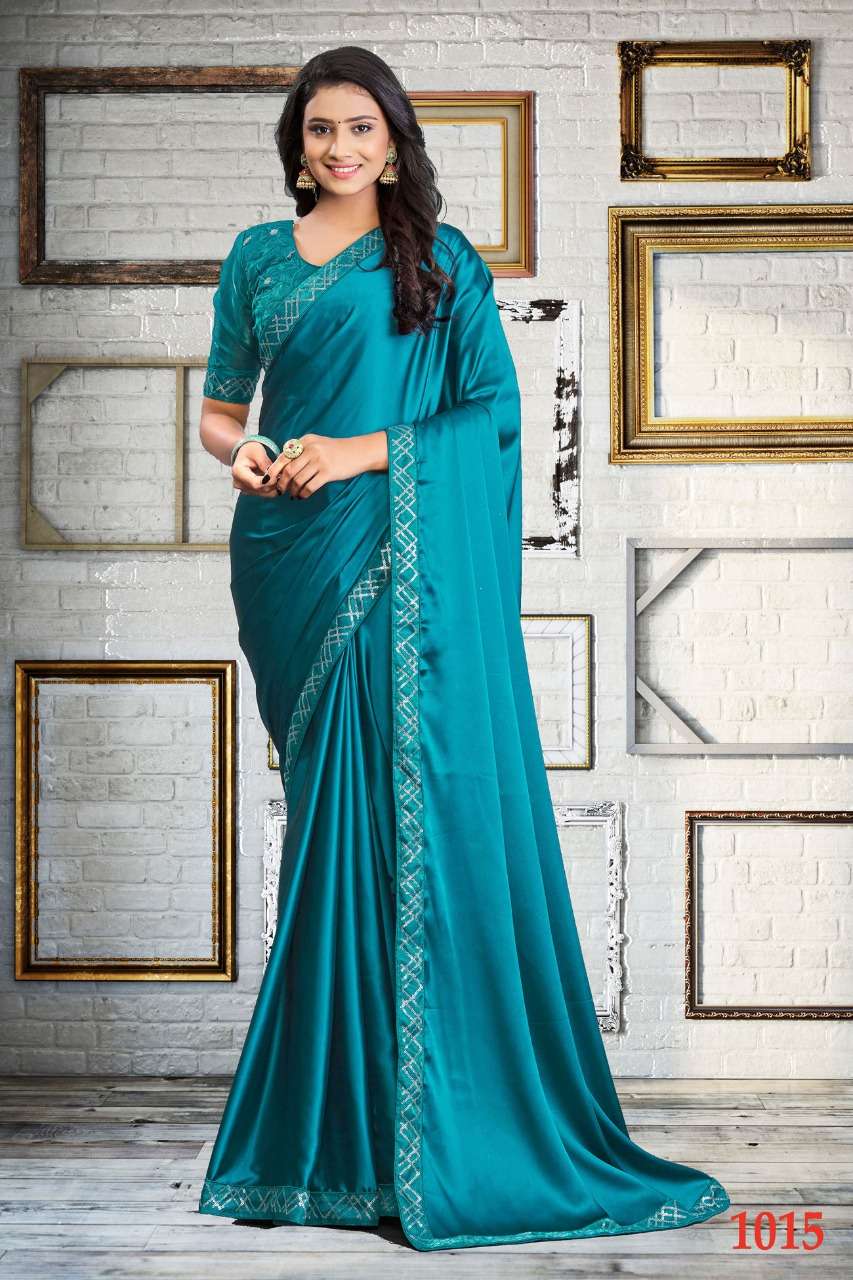 SITARA VOL-3 BY INDO VASTRA 1012 TO 1016 SERIES INDIAN TRADITIONAL WEAR COLLECTION BEAUTIFUL STYLISH FANCY COLORFUL PARTY WEAR & OCCASIONAL WEAR SILK SATIN EMBROIDERED SAREES AT WHOLESALE PRICE