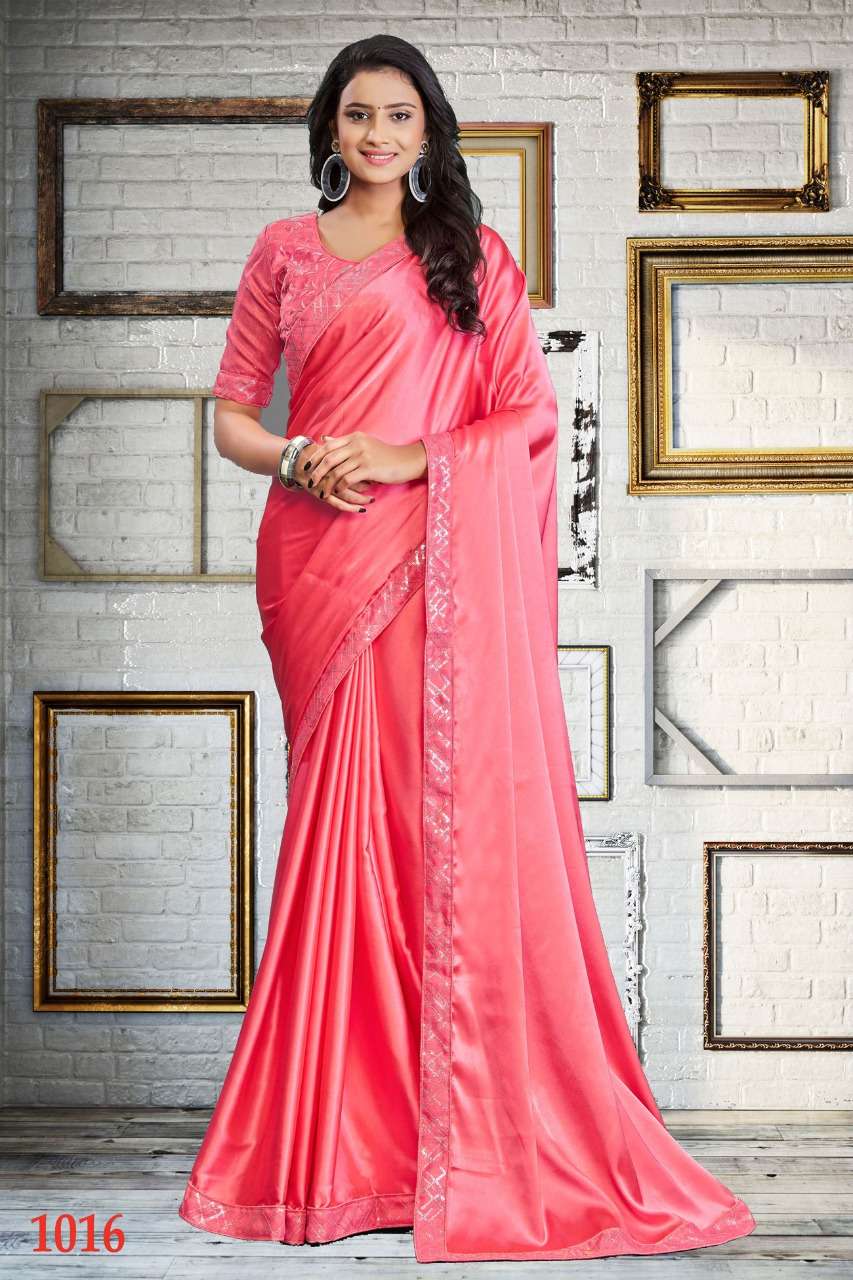SITARA VOL-3 BY INDO VASTRA 1012 TO 1016 SERIES INDIAN TRADITIONAL WEAR COLLECTION BEAUTIFUL STYLISH FANCY COLORFUL PARTY WEAR & OCCASIONAL WEAR SILK SATIN EMBROIDERED SAREES AT WHOLESALE PRICE
