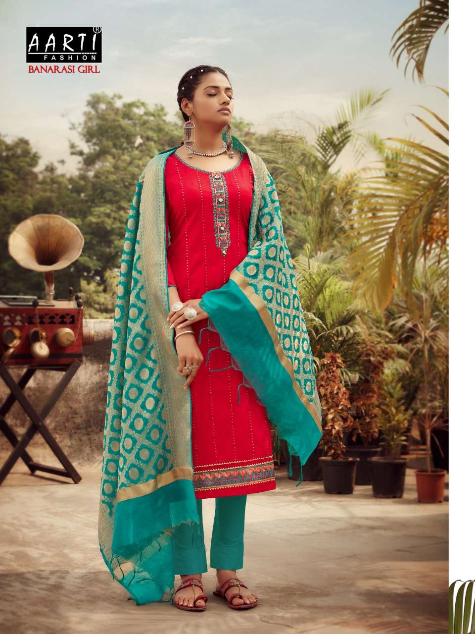 BANARASI GIRL BY AARTI FASHION 1001 TO 1006 SERIES BEAUTIFUL SUITS COLORFUL STYLISH FANCY CASUAL WEAR & ETHNIC WEAR JAM COTTON WITH WORK DRESSES AT WHOLESALE PRICE