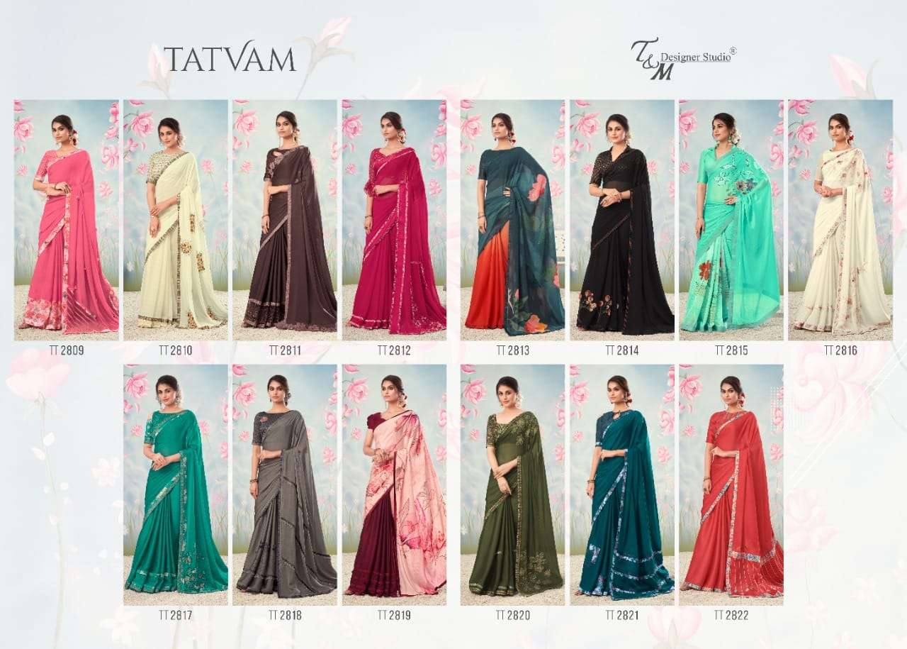 TATVAM VOL-28 BY T AND M DESIGNER STUDIO 2809 TO 2822 SERIES BEAUTIFUL SUITS COLORFUL STYLISH FANCY CASUAL WEAR & ETHNIC WEAR FANCY DRESSES AT WHOLESALE PRICE