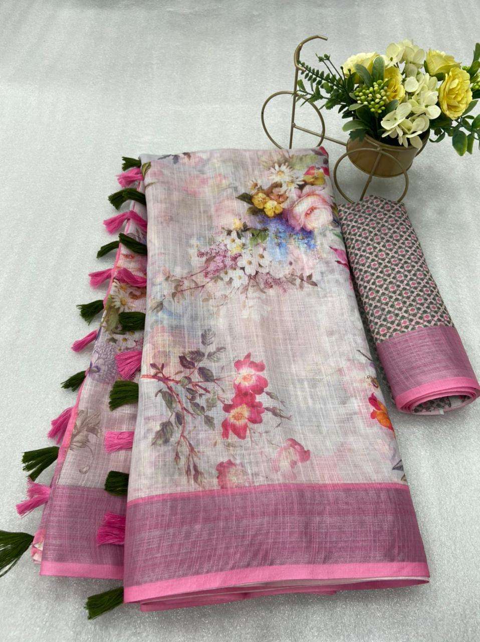 FEMINA SAREES BY FASHID WHOLESALE 01 TO 20 SERIES INDIAN TRADITIONAL WEAR COLLECTION BEAUTIFUL STYLISH FANCY COLORFUL PARTY WEAR & OCCASIONAL WEAR LINEN DIGITAL PRINT SAREES AT WHOLESALE PRICE