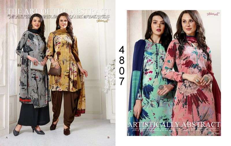 VAISHALI 4800 SERIES BY VAISHALI FABRICS BEAUTIFUL STYLISH SUITS FANCY COLORFUL CASUAL WEAR & ETHNIC WEAR & READY TO WEAR PURE CREPE PRINTED DRESSES AT WHOLESALE PRICE