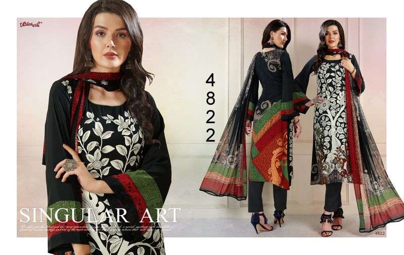 VAISHALI 4800 SERIES BY VAISHALI FABRICS BEAUTIFUL STYLISH SUITS FANCY COLORFUL CASUAL WEAR & ETHNIC WEAR & READY TO WEAR PURE CREPE PRINTED DRESSES AT WHOLESALE PRICE