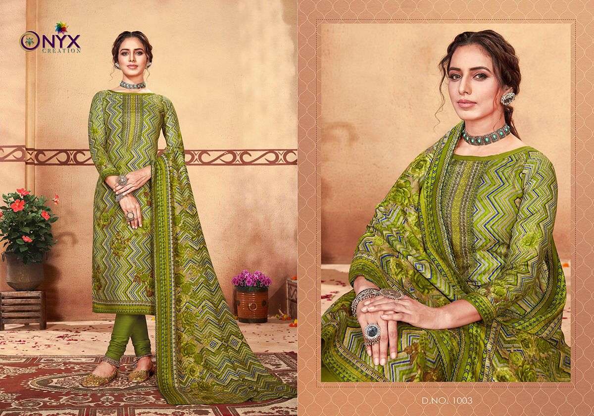 MANNAT BY ONYX 1001 TO 1008 SERIES BEAUTIFUL SUITS COLORFUL STYLISH FANCY CASUAL WEAR & ETHNIC WEAR PURE PASHMINA DIGITAL PRINT DRESSES AT WHOLESALE PRICE