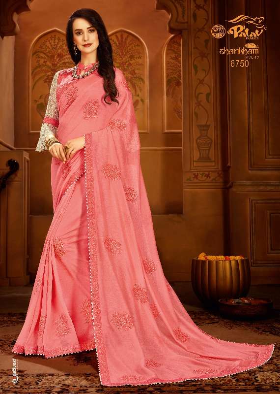 SHANKHAM VOL-17 NX BY PALAV INDIAN TRADITIONAL WEAR COLLECTION BEAUTIFUL STYLISH FANCY COLORFUL PARTY WEAR & OCCASIONAL WEAR CHIFFON SAREES AT WHOLESALE PRICE