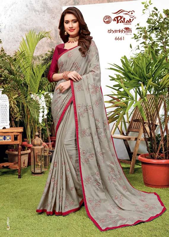 SHANKHAM VOL-16 NX BY PALAV INDIAN TRADITIONAL WEAR COLLECTION BEAUTIFUL STYLISH FANCY COLORFUL PARTY WEAR & OCCASIONAL WEAR CHIFFON SAREES AT WHOLESALE PRICE