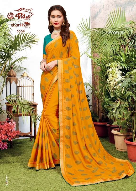 SHANKHAM VOL-16 NX BY PALAV INDIAN TRADITIONAL WEAR COLLECTION BEAUTIFUL STYLISH FANCY COLORFUL PARTY WEAR & OCCASIONAL WEAR CHIFFON SAREES AT WHOLESALE PRICE