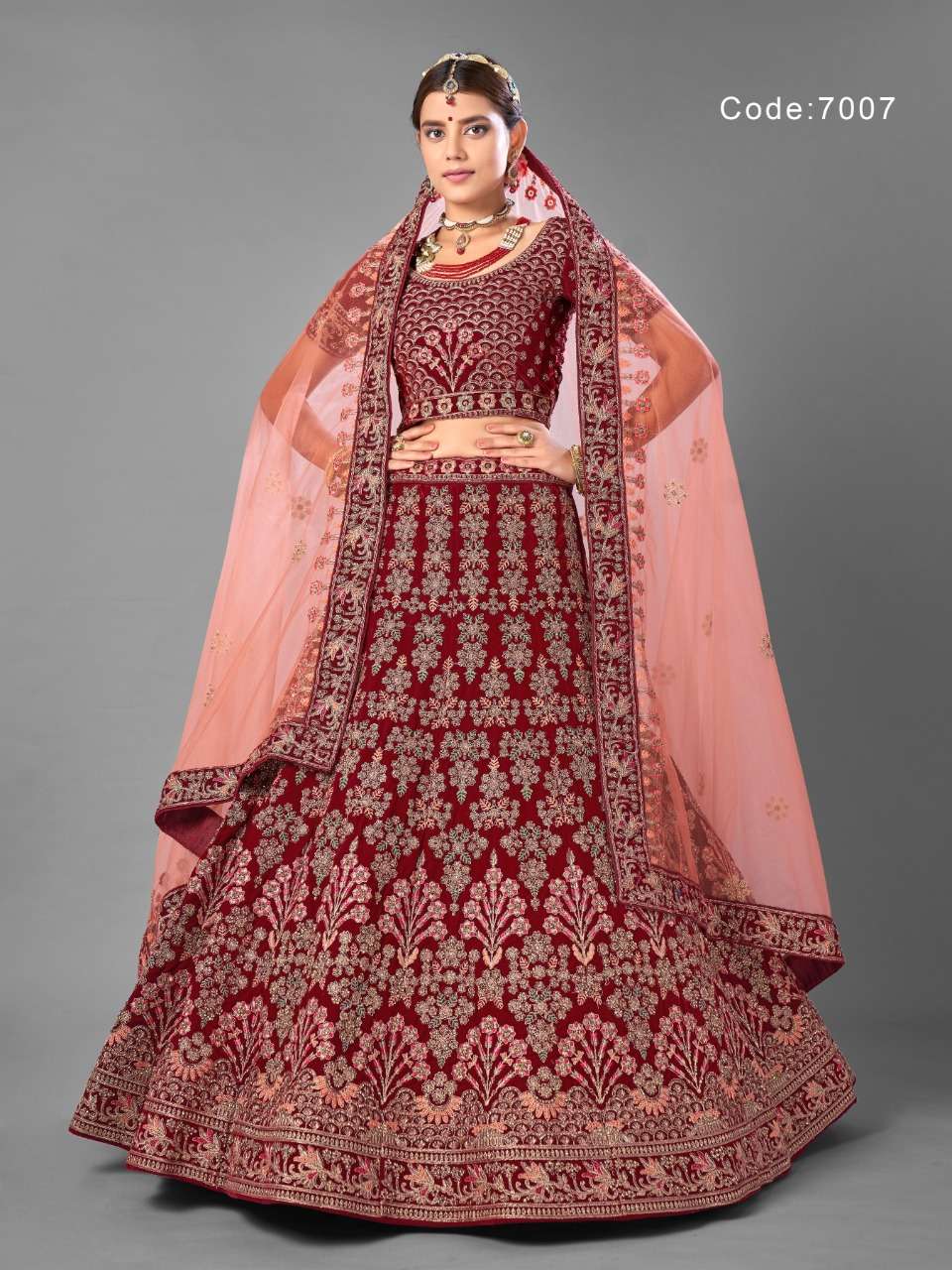 ARYA VOL-18 BY ARYA DESIGNS 7001 TO 7012 SERIES DESIGNER BEAUTIFUL WEDDING COLLECTION OCCASIONAL WEAR & PARTY WEAR VELVET LEHENGAS AT WHOLESALE PRICE