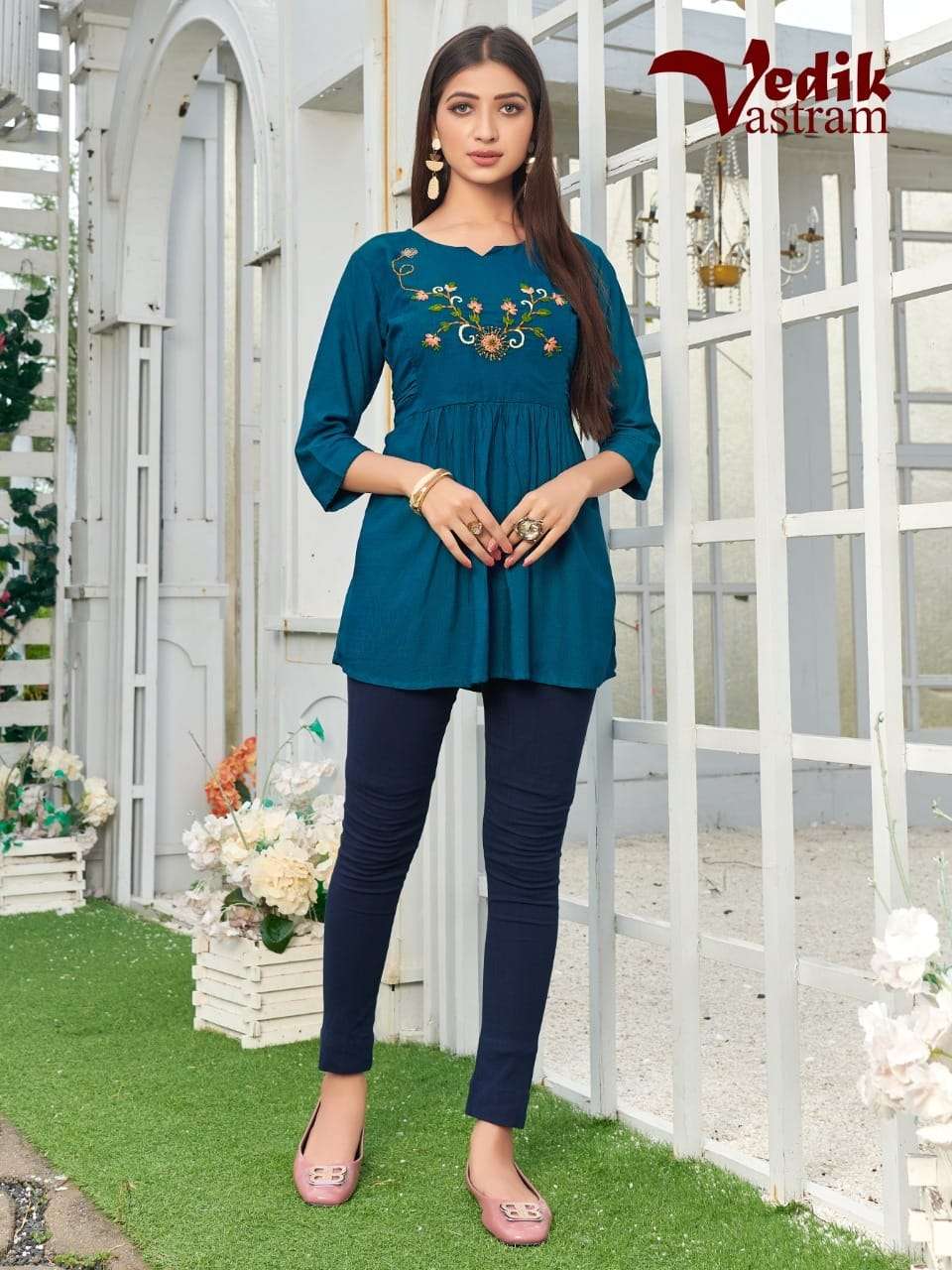 ELIZA VOL-1 BY VEDIK VASTRAM 101 TO 106 SERIES DESIGNER STYLISH FANCY COLORFUL BEAUTIFUL PARTY WEAR & ETHNIC WEAR COLLECTION RAYON SLUB WITH WORK KURTIS AT WHOLESALE PRICE