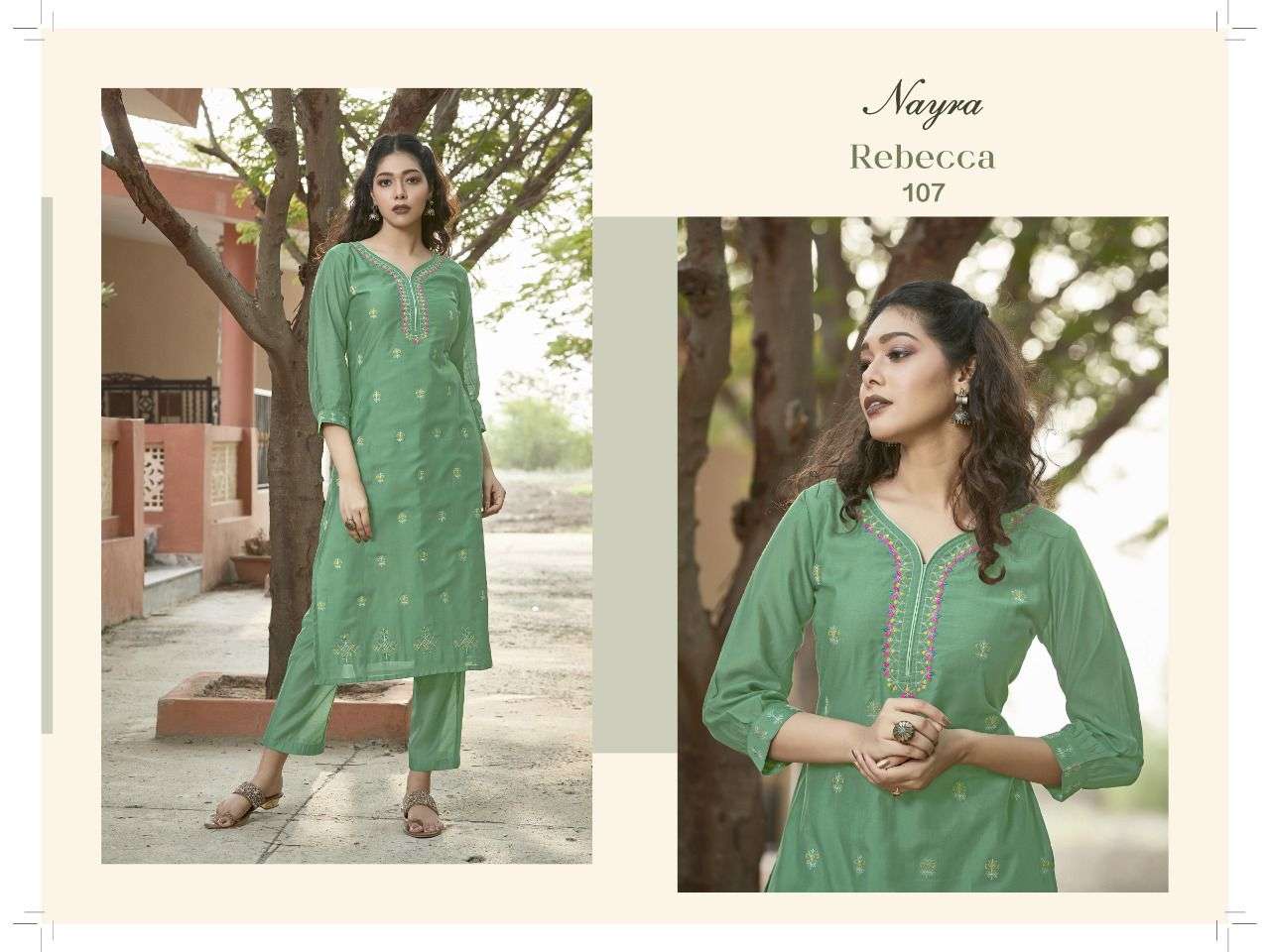 REBECCA BY NAYRA 101 TO 108 SERIES DESIGNER STYLISH FANCY COLORFUL BEAUTIFUL PARTY WEAR & ETHNIC WEAR COLLECTION CHANDERI SILK KURTIS WITH BOTTOM AT WHOLESALE PRICE
