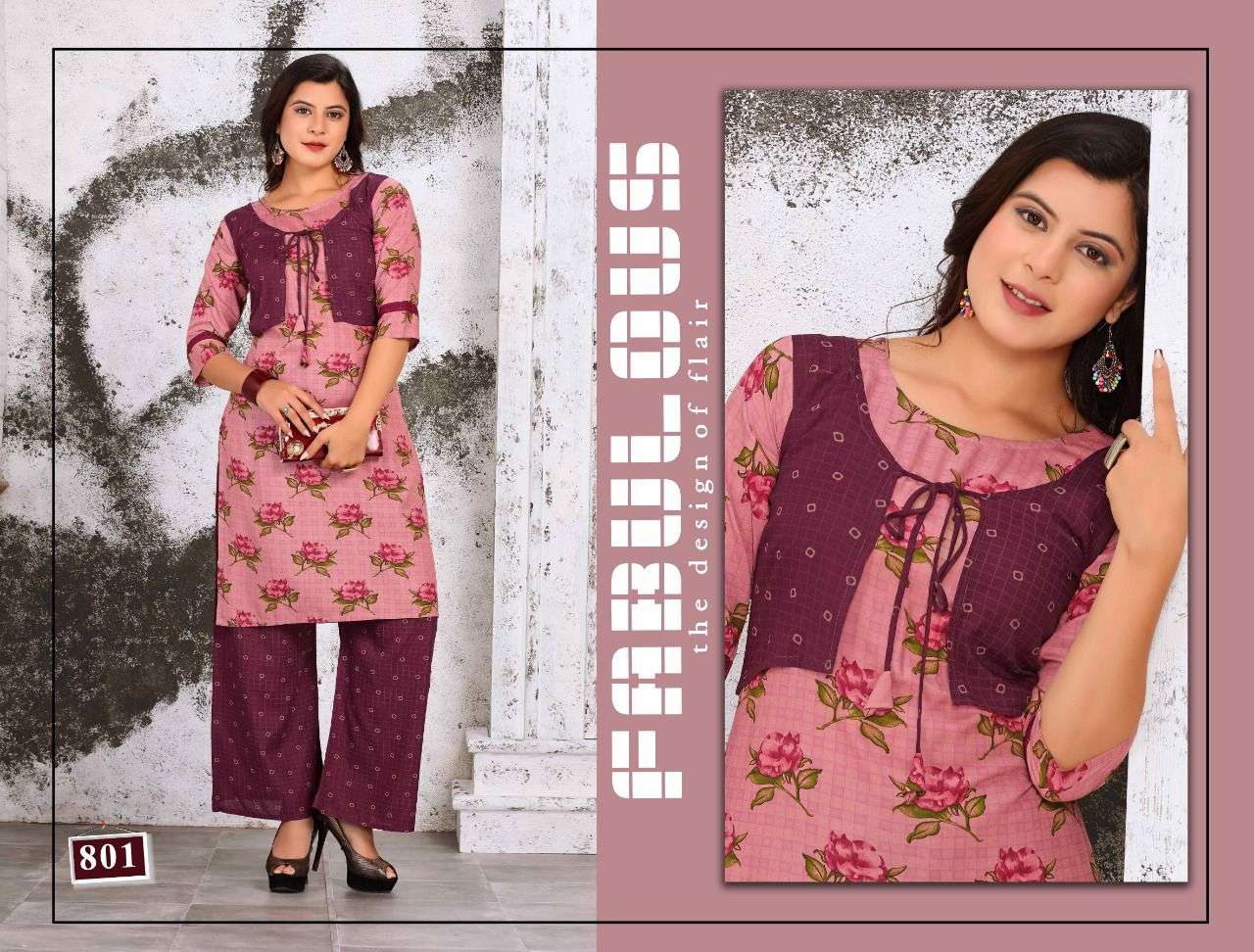 TIP TOP VOL-42 BY TRENDY 801 TO 806 SERIES DESIGNER STYLISH FANCY COLORFUL BEAUTIFUL PARTY WEAR & ETHNIC WEAR COLLECTION RAYON PRINT KURTIS WITH BOTTOM AT WHOLESALE PRICE