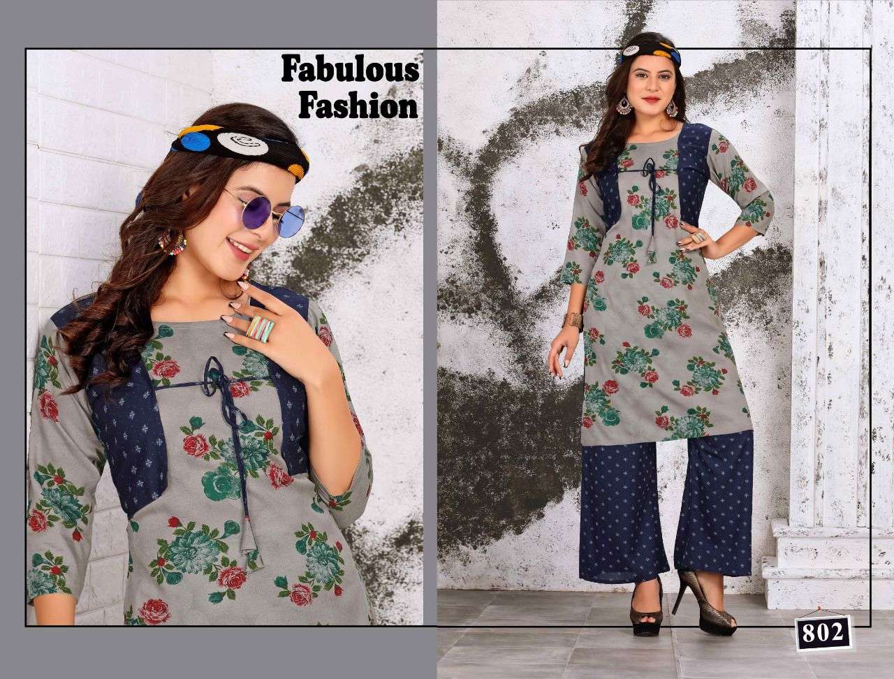 TIP TOP VOL-42 BY TRENDY 801 TO 806 SERIES DESIGNER STYLISH FANCY COLORFUL BEAUTIFUL PARTY WEAR & ETHNIC WEAR COLLECTION RAYON PRINT KURTIS WITH BOTTOM AT WHOLESALE PRICE