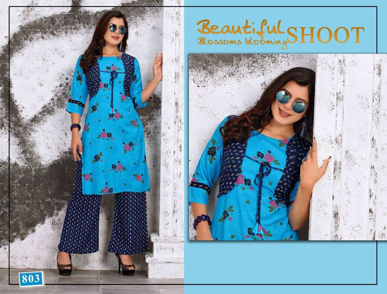 TIP TOP VOL-42 BY TRENDY 801 TO 806 SERIES DESIGNER STYLISH FANCY COLORFUL BEAUTIFUL PARTY WEAR & ETHNIC WEAR COLLECTION RAYON PRINT KURTIS WITH BOTTOM AT WHOLESALE PRICE