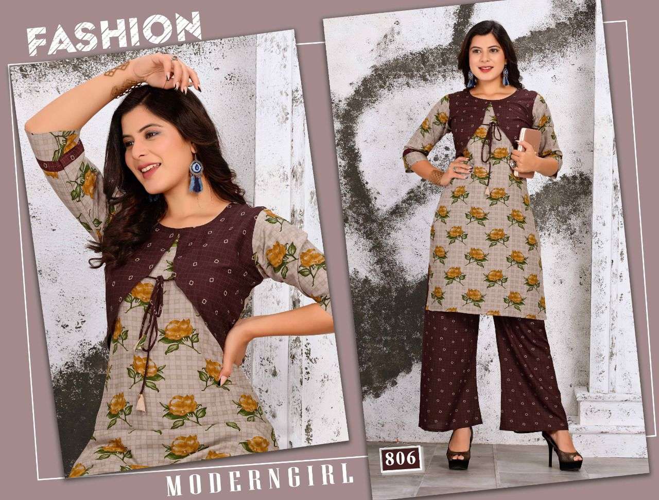 TIP TOP VOL-42 BY TRENDY 801 TO 806 SERIES DESIGNER STYLISH FANCY COLORFUL BEAUTIFUL PARTY WEAR & ETHNIC WEAR COLLECTION RAYON PRINT KURTIS WITH BOTTOM AT WHOLESALE PRICE
