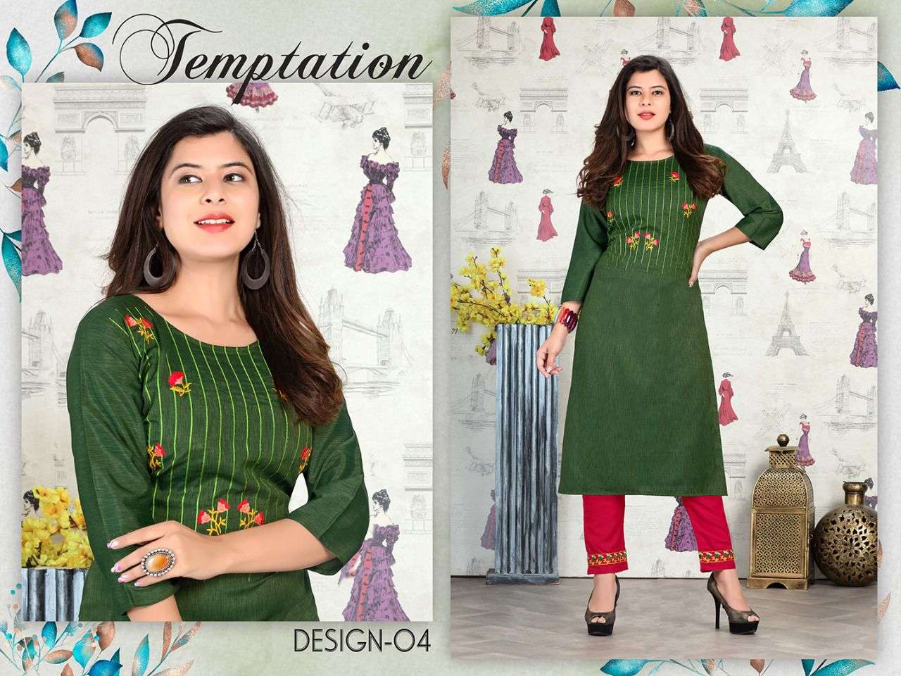 UNIQUE VOL-2 BY TRENDY 01 TO 08 SERIES DESIGNER STYLISH FANCY COLORFUL BEAUTIFUL PARTY WEAR & ETHNIC WEAR COLLECTION RAYON EMBROIDERY KURTIS WITH BOTTOM AT WHOLESALE PRICE