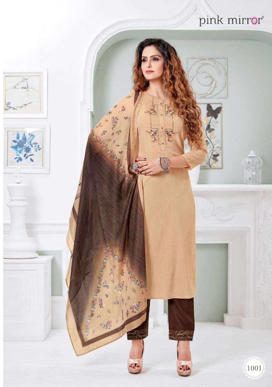 SERENITY BY PINK MIRROR 1001 TO 1006 SERIES BEAUTIFUL SUITS COLORFUL STYLISH FANCY CASUAL WEAR & ETHNIC WEAR VISCOSE SILK EMBROIDERED DRESSES AT WHOLESALE PRICE