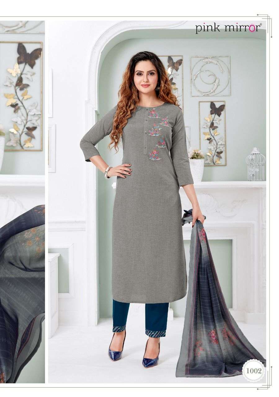 SERENITY BY PINK MIRROR 1001 TO 1006 SERIES BEAUTIFUL SUITS COLORFUL STYLISH FANCY CASUAL WEAR & ETHNIC WEAR VISCOSE SILK EMBROIDERED DRESSES AT WHOLESALE PRICE