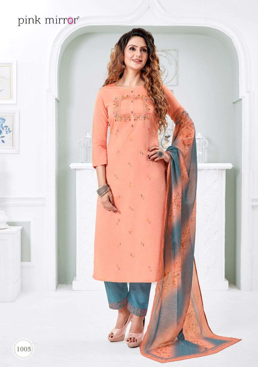 SERENITY BY PINK MIRROR 1001 TO 1006 SERIES BEAUTIFUL SUITS COLORFUL STYLISH FANCY CASUAL WEAR & ETHNIC WEAR VISCOSE SILK EMBROIDERED DRESSES AT WHOLESALE PRICE