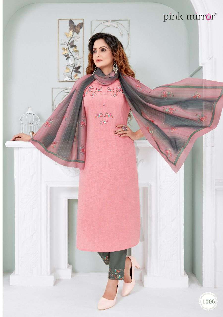 SERENITY BY PINK MIRROR 1001 TO 1006 SERIES BEAUTIFUL SUITS COLORFUL STYLISH FANCY CASUAL WEAR & ETHNIC WEAR VISCOSE SILK EMBROIDERED DRESSES AT WHOLESALE PRICE