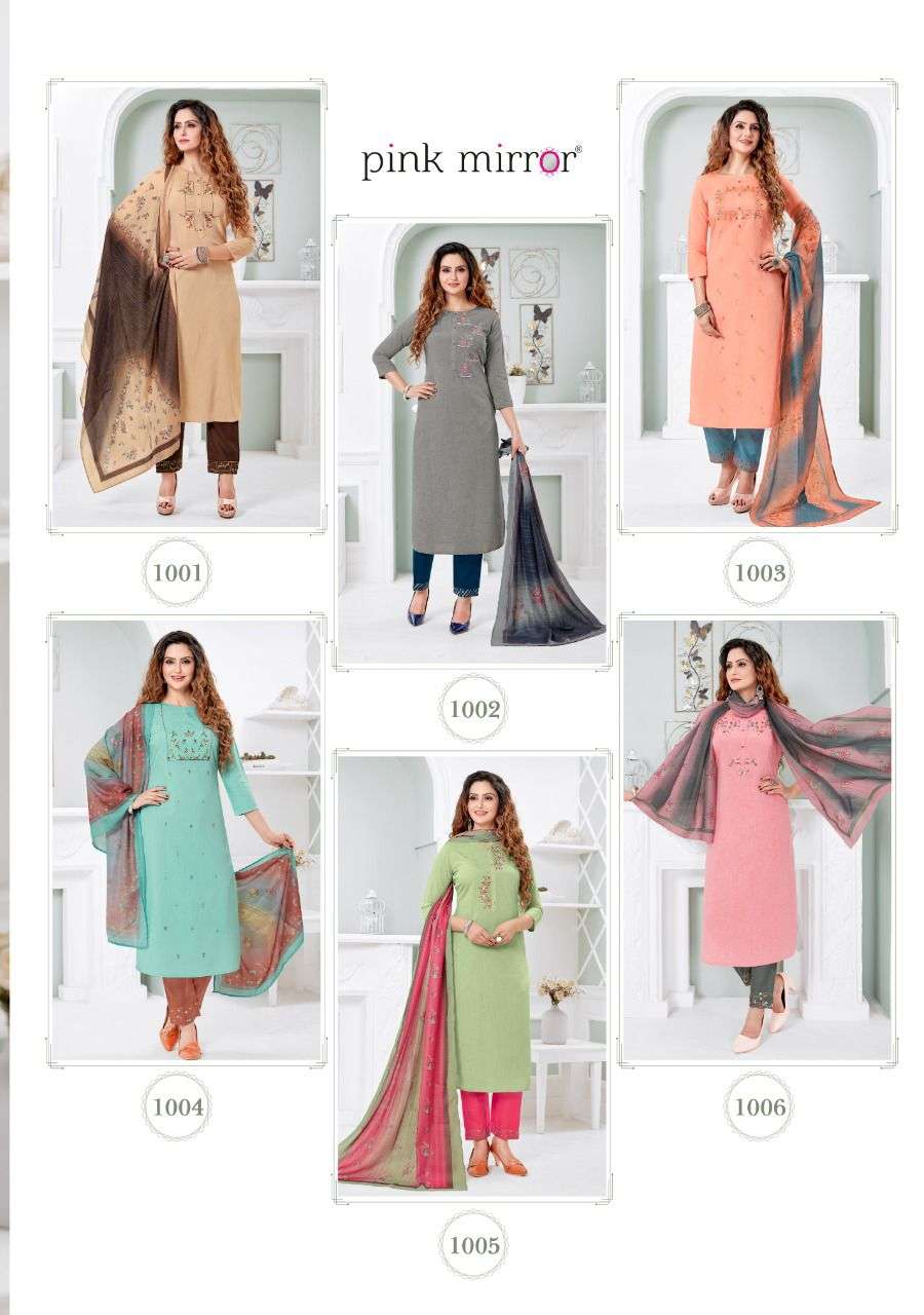 SERENITY BY PINK MIRROR 1001 TO 1006 SERIES BEAUTIFUL SUITS COLORFUL STYLISH FANCY CASUAL WEAR & ETHNIC WEAR VISCOSE SILK EMBROIDERED DRESSES AT WHOLESALE PRICE