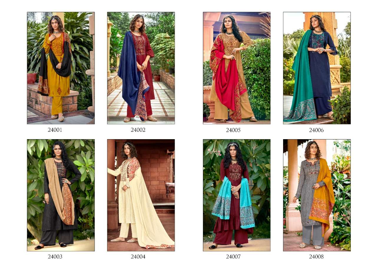 SABIHA BY SIDDHI SAGAR 24001 TO 24008 SERIES BEAUTIFUL SUITS COLORFUL STYLISH FANCY CASUAL WEAR & ETHNIC WEAR PURE PASHMINA PRINT WITH WORK DRESSES AT WHOLESALE PRICE