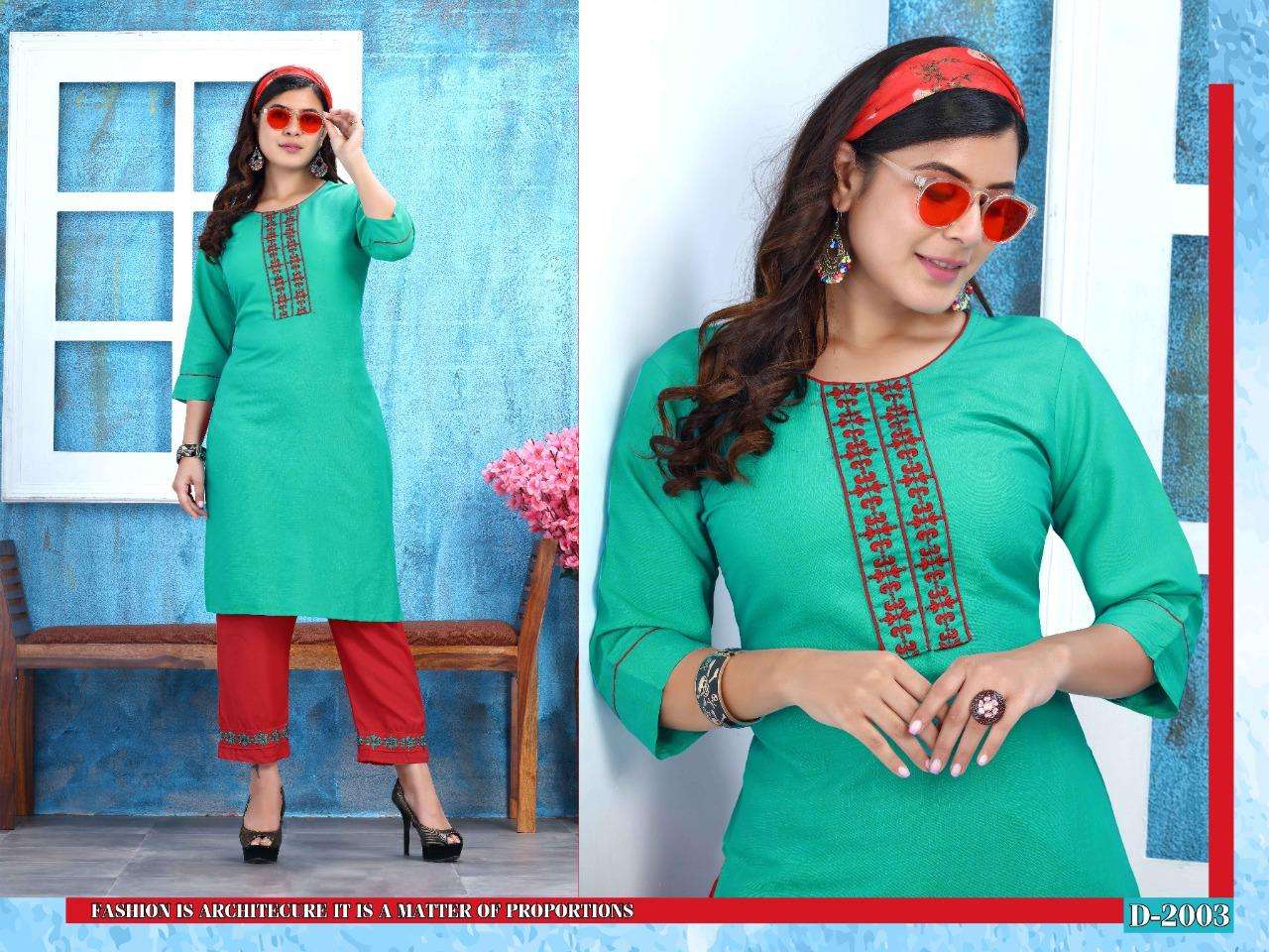 KESAR VOL-2 BY TRENDY 2001 TO 2008 SERIES DESIGNER STYLISH FANCY COLORFUL BEAUTIFUL PARTY WEAR & ETHNIC WEAR COLLECTION RAYON TWO TONE KURTIS WITH BOTTOM AT WHOLESALE PRICE