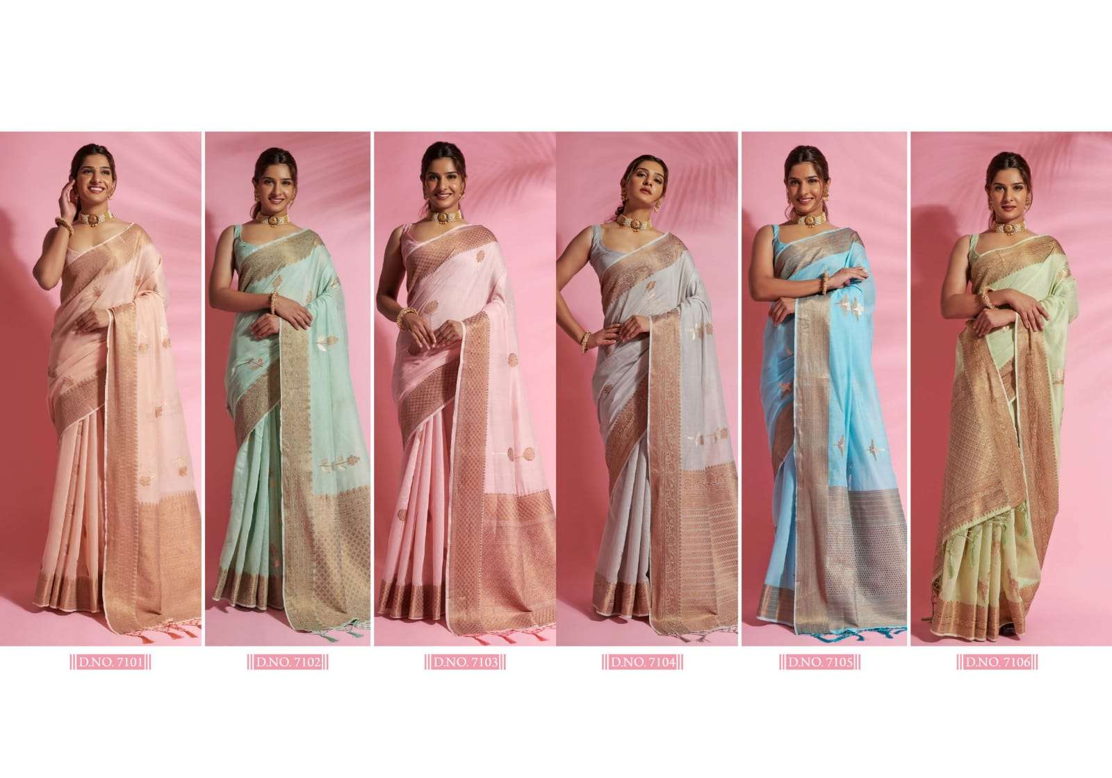 Aarna Silk By Rajyog 7101 To 7106 Series Indian Traditional Wear Collection Beautiful Stylish Fancy Colorful Party Wear & Occasional Wear Soft Cotton Sarees At Wholesale Price
