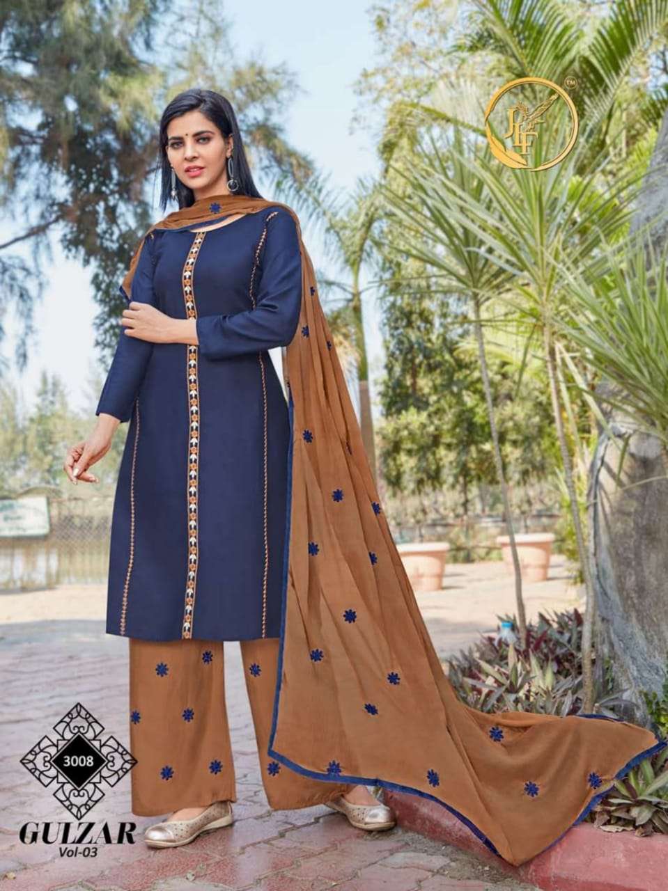 GULZAR VOL-3 BY JLF 3001 TO 3008 SERIES BEAUTIFUL SUITS COLORFUL STYLISH FANCY CASUAL WEAR & ETHNIC WEAR RAYON EMBROIDERED DRESSES AT WHOLESALE PRICE