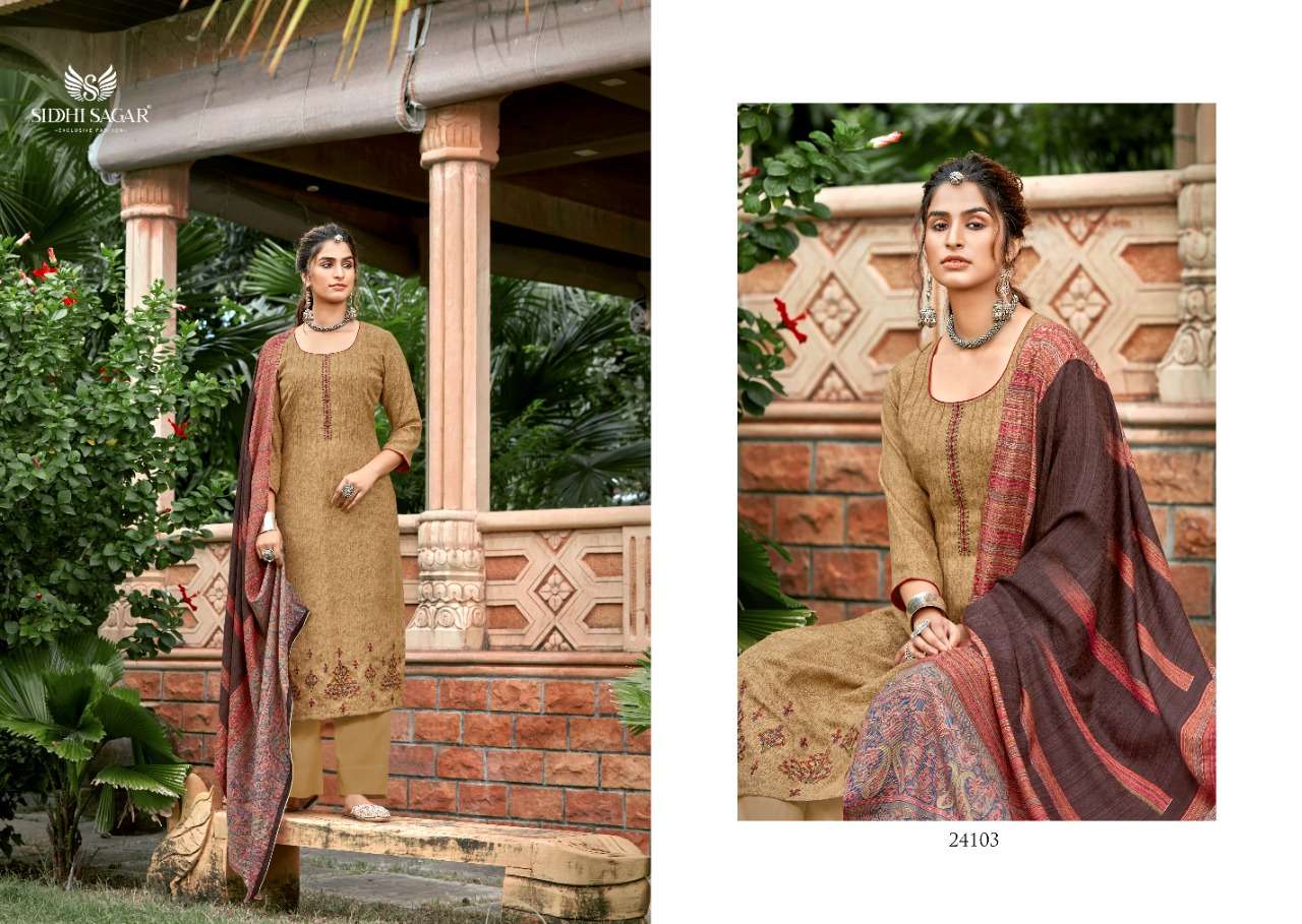 QATRAH BY SIDDHI SAGAR 24101 TO 24108 SERIES BEAUTIFUL SUITS COLORFUL STYLISH FANCY CASUAL WEAR & ETHNIC WEAR PURE PASHMINA PRINT WITH EMBROIDERY DRESSES AT WHOLESALE PRICE