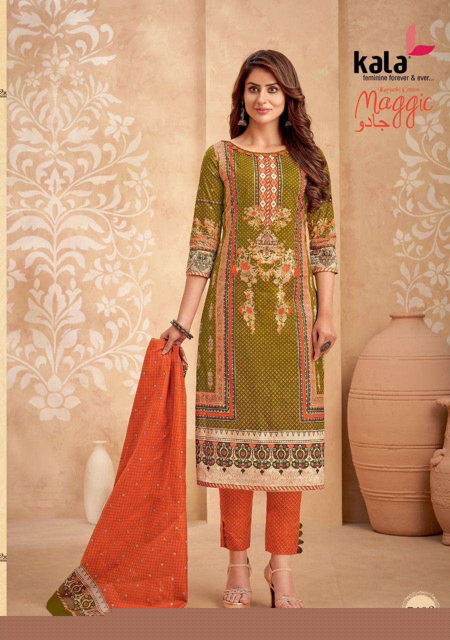 MAGIC VOL-15 BY KALA 3401 TO 3412 SERIES BEAUTIFUL SUITS COLORFUL STYLISH FANCY CASUAL WEAR & ETHNIC WEAR PURE COTTON DRESSES AT WHOLESALE PRICE