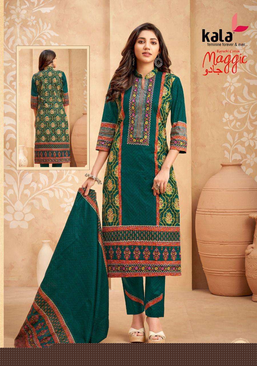 MAGIC VOL-15 BY KALA 3401 TO 3412 SERIES BEAUTIFUL SUITS COLORFUL STYLISH FANCY CASUAL WEAR & ETHNIC WEAR PURE COTTON DRESSES AT WHOLESALE PRICE