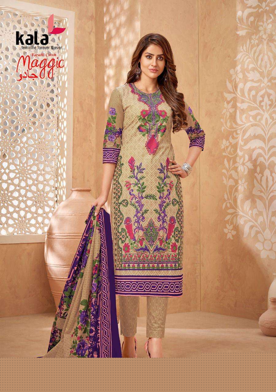 MAGIC VOL-15 BY KALA 3401 TO 3412 SERIES BEAUTIFUL SUITS COLORFUL STYLISH FANCY CASUAL WEAR & ETHNIC WEAR PURE COTTON DRESSES AT WHOLESALE PRICE