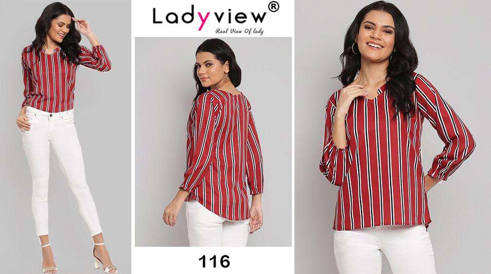 TOPSY VOL-4 BY LADY VIEW 114 TO 123 SERIES BEAUTIFUL COLORFUL STYLISH FANCY CASUAL WEAR & READY TO WEAR HEAVY AMERICAN CREPE DIGITAL PRINT TOPS AT WHOLESALE PRICE