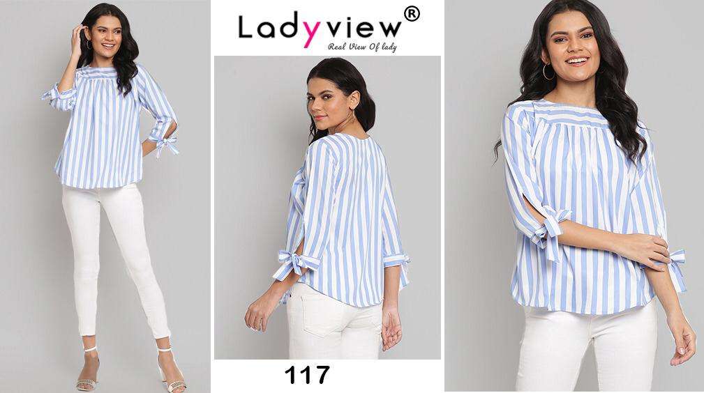 TOPSY VOL-4 BY LADY VIEW 114 TO 123 SERIES BEAUTIFUL COLORFUL STYLISH FANCY CASUAL WEAR & READY TO WEAR HEAVY AMERICAN CREPE DIGITAL PRINT TOPS AT WHOLESALE PRICE