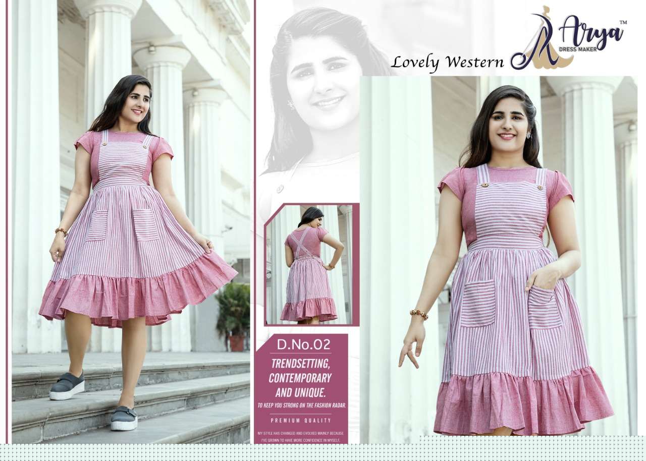 LOVELY BY ARYA DRESS MAKER 01 TO 05 SERIES DESIGNER STYLISH FANCY COLORFUL BEAUTIFUL PARTY WEAR & ETHNIC WEAR COLLECTION COTTON KURTIS AT WHOLESALE PRICE