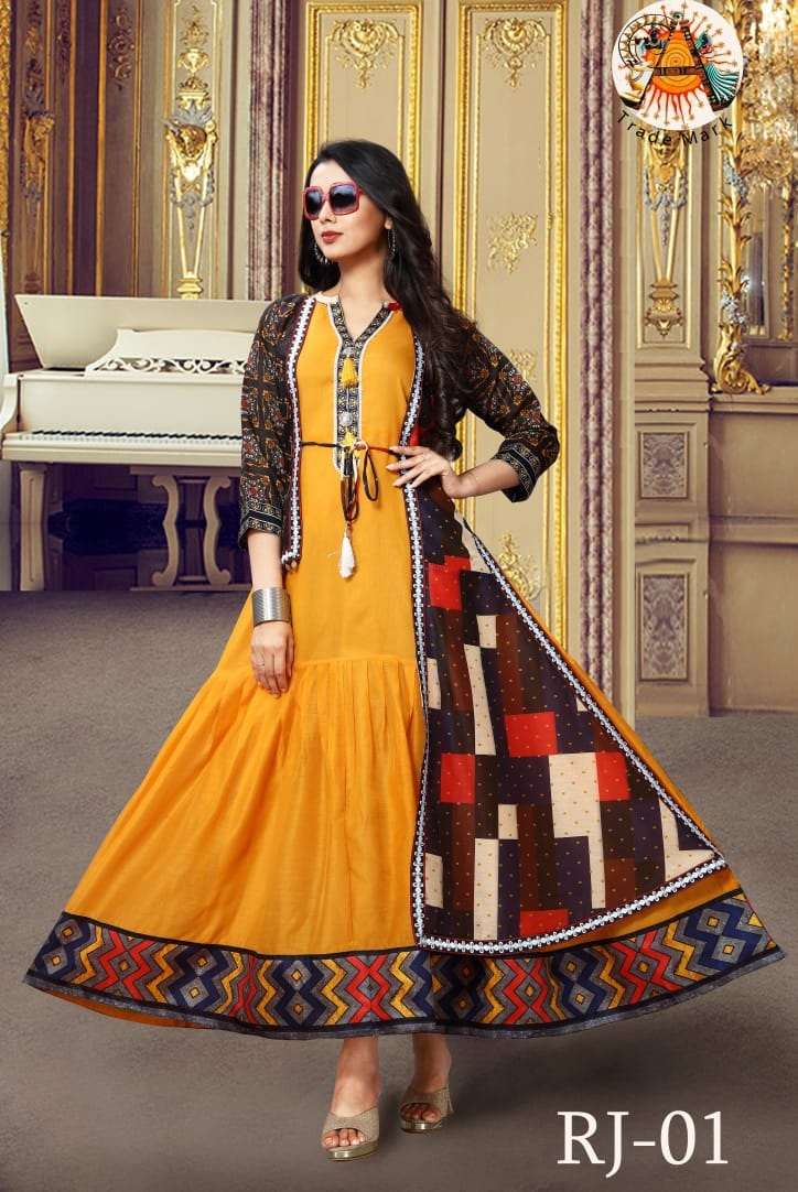 RAJWADI BY ARYA DRESS MAKER 01 TO 09 SERIES DESIGNER STYLISH FANCY COLORFUL BEAUTIFUL PARTY WEAR & ETHNIC WEAR COLLECTION CHANDERI COTTON KURTIS AT WHOLESALE PRICE