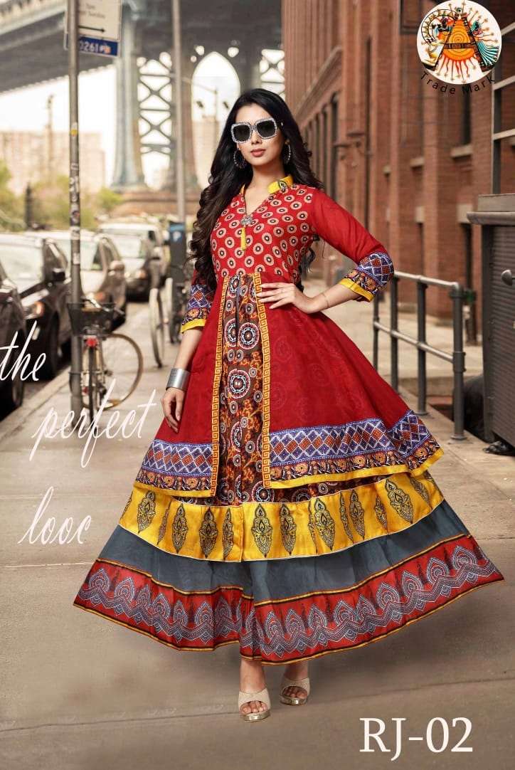 RAJWADI BY ARYA DRESS MAKER 01 TO 09 SERIES DESIGNER STYLISH FANCY COLORFUL BEAUTIFUL PARTY WEAR & ETHNIC WEAR COLLECTION CHANDERI COTTON KURTIS AT WHOLESALE PRICE