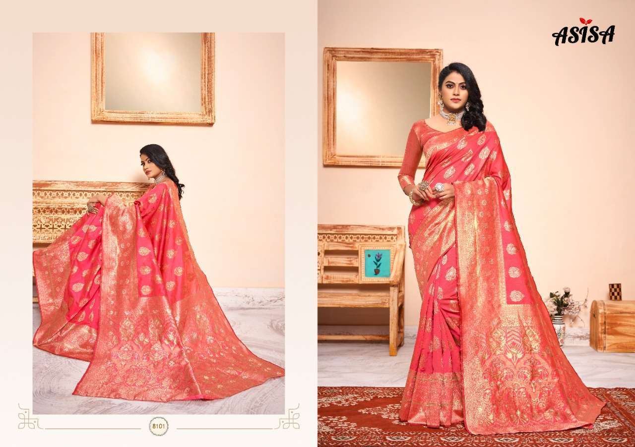 CHHAYA BY ASISA 8101 TO 8109 SERIES INDIAN TRADITIONAL WEAR COLLECTION BEAUTIFUL STYLISH FANCY COLORFUL PARTY WEAR & OCCASIONAL WEAR COTTON SILK SAREES AT WHOLESALE PRICE